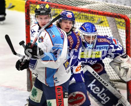 EBEL. Eishockey Bundesliga. EC Rekord Fenster VSV gegen SAPA Fehervar AV19. Andreas Wiedergut, Bernhard Starkbaum,  (VSV), Andras Benk (Alba Volan). Villach, am 1.1.2012.
Foto: Kuess 


---
pressefotos, pressefotografie, kuess, qs, qspictures, sport, bild, bilder, bilddatenbank