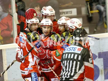 EBEL. Eishockey Bundesliga. KAC gegen SAPA Fehervar AV19. torjubel (KAC). Klagenfurt, am 3.1.2012.
Foto: Kuess

---
pressefotos, pressefotografie, kuess, qs, qspictures, sport, bild, bilder, bilddatenbank