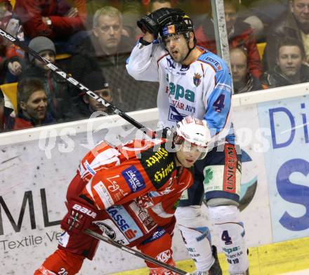 EBEL. Eishockey Bundesliga. KAC gegen SAPA Fehervar AV19. LAMMERS John (KAC), HORVATH Andras (Alba Volan). Klagenfurt, am 3.1.2012.
Foto: Kuess

---
pressefotos, pressefotografie, kuess, qs, qspictures, sport, bild, bilder, bilddatenbank