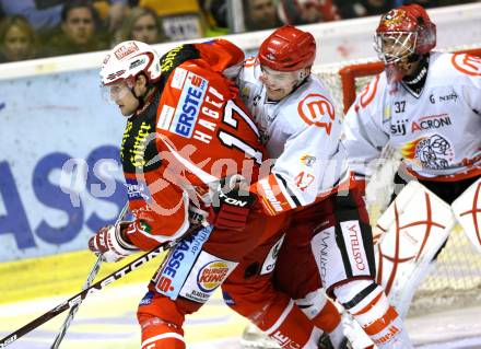 EBEL. Eishockey Bundesliga. KAC gegen HK Acroni Jesenice. HAGER Gregor (KAC), ERMAN Matevz (Jesenice). Klagenfurt, am 6.1.2012.
Foto: Kuess

---
pressefotos, pressefotografie, kuess, qs, qspictures, sport, bild, bilder, bilddatenbank