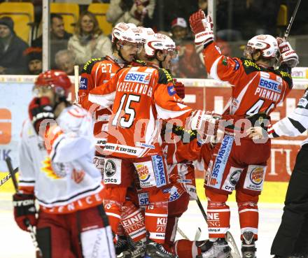 EBEL. Eishockey Bundesliga. KAC gegen HK Acroni Jesenice. torjubel (KAC). Klagenfurt, am 6.1.2012.
Foto: Kuess

---
pressefotos, pressefotografie, kuess, qs, qspictures, sport, bild, bilder, bilddatenbank