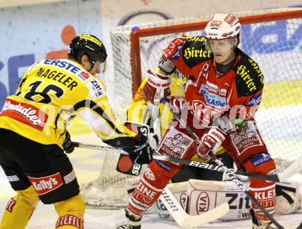 EBEL. Eishockey Bundesliga. KAC gegen UPC VIENNA CAPITALS. GEIER Manuel (KAC), NAGELER Daniel (Caps). Klagenfurt, am 10.1.2012.
Foto: Kuess

---
pressefotos, pressefotografie, kuess, qs, qspictures, sport, bild, bilder, bilddatenbank