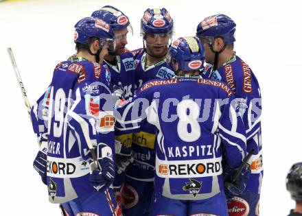 EBEL. Eishockey Bundesliga. EC Rekord Fenster VSV gegen HC Orli Znojmo.  Torjubel (VSV),  (Znaim). Villach, am 20.1.2012.
Foto: Kuess 


---
pressefotos, pressefotografie, kuess, qs, qspictures, sport, bild, bilder, bilddatenbank