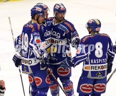 EBEL. Eishockey Bundesliga. EC Rekord Fenster VSV gegen HC Orli Znojmo.  Torjubel (VSV),  (Znaim). Villach, am 20.1.2012.
Foto: Kuess 


---
pressefotos, pressefotografie, kuess, qs, qspictures, sport, bild, bilder, bilddatenbank