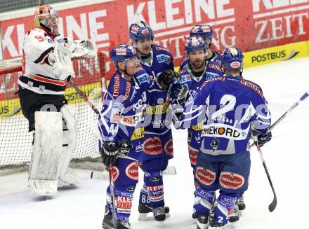 EBEL. Eishockey Bundesliga. EC Rekord Fenster VSV gegen HC Orli Znojmo.  Torjubel (VSV),  (Znaim). Villach, am 20.1.2012.
Foto: Kuess 


---
pressefotos, pressefotografie, kuess, qs, qspictures, sport, bild, bilder, bilddatenbank
