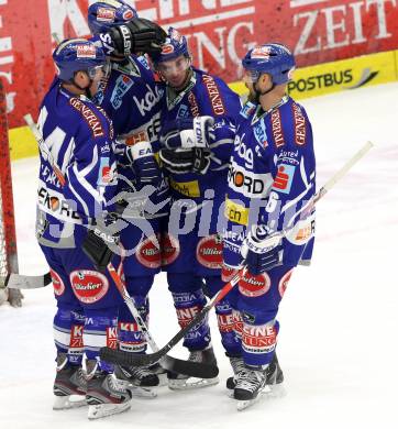 EBEL. Eishockey Bundesliga. EC Rekord Fenster VSV gegen HC Orli Znojmo.  Torjubel (VSV),  (Znaim). Villach, am 20.1.2012.
Foto: Kuess 


---
pressefotos, pressefotografie, kuess, qs, qspictures, sport, bild, bilder, bilddatenbank