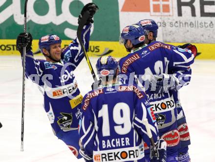 EBEL. Eishockey Bundesliga. EC Rekord Fenster VSV gegen HC Orli Znojmo.  Torjubel (VSV),  (Znaim). Villach, am 20.1.2012.
Foto: Kuess 


---
pressefotos, pressefotografie, kuess, qs, qspictures, sport, bild, bilder, bilddatenbank