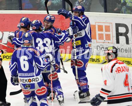 EBEL. Eishockey Bundesliga. EC Rekord Fenster VSV gegen HC Orli Znojmo.  Torjubel Nico Toff (VSV),  (Znaim). Villach, am 20.1.2012.
Foto: Kuess 


---
pressefotos, pressefotografie, kuess, qs, qspictures, sport, bild, bilder, bilddatenbank