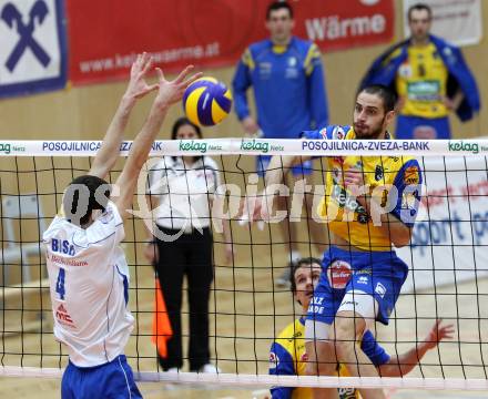 Volleyball. Challenge Cup. SK Aich/Dob gegen Stroitel MINSK (BLR).   Nenchev Stoyko (Aich/Dob). Bleiburg, 19.1.2012.
Foto: Kuess
---
pressefotos, pressefotografie, kuess, qs, qspictures, sport, bild, bilder, bilddatenbank