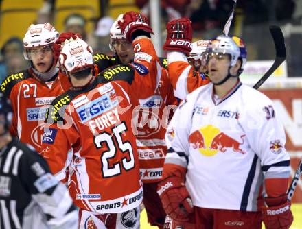 EBEL. Eishockey Bundesliga. KAC gegen Red Bull Salzburg. Torjubel Torjubel (KAC), (Salzburg). Klagenfurt, am 22.1.2012.
Foto: Kuess
---
pressefotos, pressefotografie, kuess, qs, qspictures, sport, bild, bilder, bilddatenbank