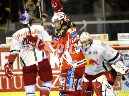 EBEL. Eishockey Bundesliga. KAC gegen Red Bull Salzburg. Torjubel Christoph Brandner (KAC), (Salzburg). Klagenfurt, am 22.1.2012.
Foto: Kuess
---
pressefotos, pressefotografie, kuess, qs, qspictures, sport, bild, bilder, bilddatenbank