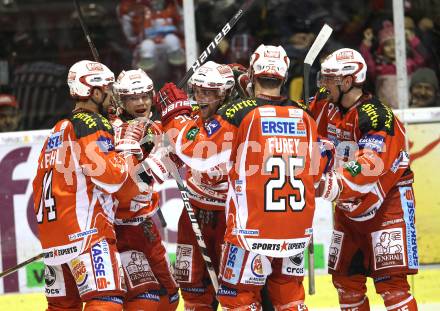 EBEL. Eishockey Bundesliga. KAC gegen Red Bull Salzburg. Torjubel Torjubel  (KAC), (Salzburg). Klagenfurt, am 22.1.2012.
Foto: Kuess
---
pressefotos, pressefotografie, kuess, qs, qspictures, sport, bild, bilder, bilddatenbank