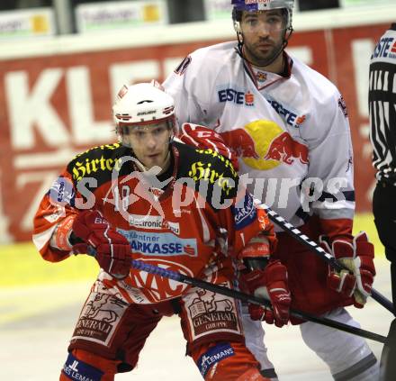 EBEL. Eishockey Bundesliga. KAC gegen Red Bull Salzburg. Torjubel Thomas Koch (KAC), Ramzi Abid (Salzburg). Klagenfurt, am 22.1.2012.
Foto: Kuess
---
pressefotos, pressefotografie, kuess, qs, qspictures, sport, bild, bilder, bilddatenbank