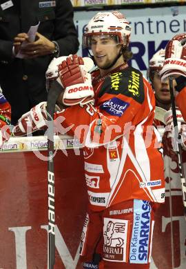 EBEL. Eishockey Bundesliga. KAC gegen Red Bull Salzburg. Torjubel Stefan Schumnig (KAC), (Salzburg). Klagenfurt, am 22.1.2012.
Foto: Kuess
---
pressefotos, pressefotografie, kuess, qs, qspictures, sport, bild, bilder, bilddatenbank