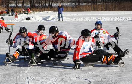 Behindertensport. Sledgehockey. Vergleichskampf Kaernten gegen St. Poelten. Rauschele See, am 21.1.2012.
Foto: Kuess
---
pressefotos, pressefotografie, kuess, qs, qspictures, sport, bild, bilder, bilddatenbank