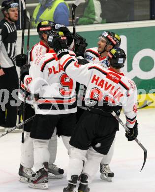 EBEL. Eishockey Bundesliga. EC Rekord Fenster VSV gegen HC Orli Znojmo.  Torjubel  (Znaim). Villach, am 22.1.2012.
Foto: Kuess 


---
pressefotos, pressefotografie, kuess, qs, qspictures, sport, bild, bilder, bilddatenbank