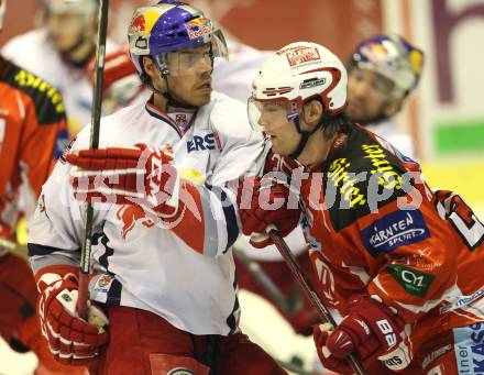 EBEL. Eishockey Bundesliga. KAC gegen Red Bull Salzburg. John Lammers (KAC), Thomas Raffl (Salzburg). Klagenfurt, am 22.1.2012.
Foto: Kuess
---
pressefotos, pressefotografie, kuess, qs, qspictures, sport, bild, bilder, bilddatenbank