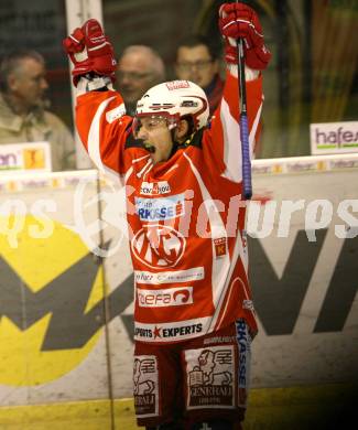 EBEL. Eishockey Bundesliga. KAC gegen Medvescak Zagreb. Torjubel Thomas Koch (KAC), (Zagreb). Klagenfurt, am 24.1.2012.
Foto: Kuess

---
pressefotos, pressefotografie, kuess, qs, qspictures, sport, bild, bilder, bilddatenbank