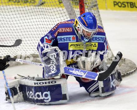 EBEL. Eishockey Bundesliga. EC Rekord Fenster VSV gegen UPC Vienna Capitals. Bernhard Starkbaum (VSV). Villach, am 27.1.2012.
Foto: Kuess 


---
pressefotos, pressefotografie, kuess, qs, qspictures, sport, bild, bilder, bilddatenbank