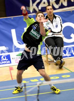 Badminton Bundesliga. ASKOE Kelag Kaernten gegen WBH Wien. Dominik Trojan. Klagenfurt, 28.1.2012.
Foto: Kuess
---
pressefotos, pressefotografie, kuess, qs, qspictures, sport, bild, bilder, bilddatenbank