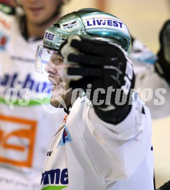 EBEL. Eishockey Bundesliga. KAC gegen EHC LIWEST Linz. Torjubel Justin Keller (Linz). Klagenfurt, am 29.1.2012.
Foto: Kuess

---
pressefotos, pressefotografie, kuess, qs, qspictures, sport, bild, bilder, bilddatenbank