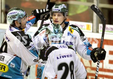 EBEL. Eishockey Bundesliga. KAC gegen EHC LIWEST Linz. Torjubel Linz. Klagenfurt, am 29.1.2012.
Foto: Kuess

---
pressefotos, pressefotografie, kuess, qs, qspictures, sport, bild, bilder, bilddatenbank