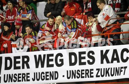 EBEL. Eishockey Bundesliga. KAC gegen EHC LIWEST Linz. Fans. Klagenfurt, am 29.1.2012.
Foto: Kuess

---
pressefotos, pressefotografie, kuess, qs, qspictures, sport, bild, bilder, bilddatenbank