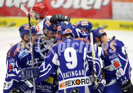 EBEL. Eishockey Bundesliga. EC Rekord Fenster VSV gegen HK Acroni Jesenice. Torjubel VSV. Villach, am 3.2.2012.
Foto: Kuess 


---
pressefotos, pressefotografie, kuess, qs, qspictures, sport, bild, bilder, bilddatenbank