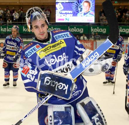 EBEL. Eishockey Bundesliga. EC Rekord Fenster VSV gegen HK Acroni Jesenice. Bernhard Starkbaum (VSV)). Villach, am 3.2.2012.
Foto: Kuess 


---
pressefotos, pressefotografie, kuess, qs, qspictures, sport, bild, bilder, bilddatenbank