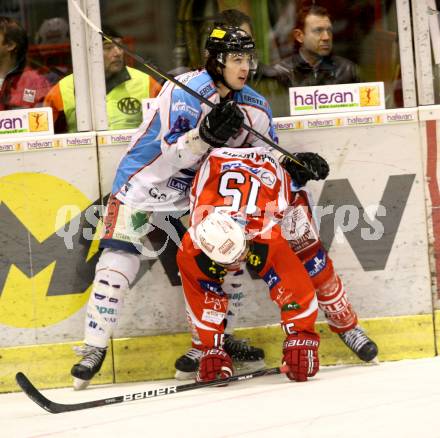 EBEL. Eishockey Bundesliga. KAC gegen SAPA Fehervar AV19. SCHELLANDER Paul (KAC), SIKORCIN Ladislav (Alba Volan). Klagenfurt, am 3.2.2012.
Foto: Kuess

---
pressefotos, pressefotografie, kuess, qs, qspictures, sport, bild, bilder, bilddatenbank