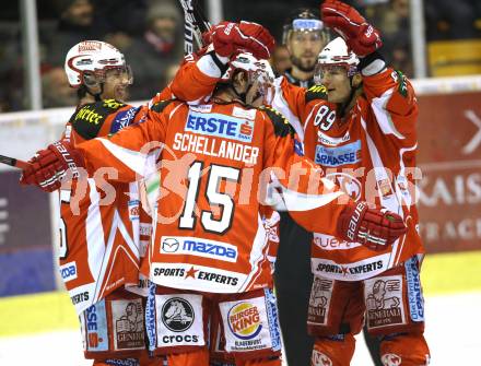 EBEL. Eishockey Bundesliga. KAC gegen HDD TILIA Olimpija Ljubljana. Torjubel KAC. Klagenfurt, am 12.2.2012.
Foto: Kuess

---
pressefotos, pressefotografie, kuess, qs, qspictures, sport, bild, bilder, bilddatenbank