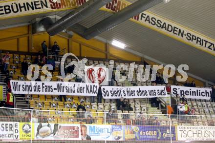 EBEL. Eishockey Bundesliga. KAC gegen HDD TILIA Olimpija Ljubljana. Proteste der Fans gegenueber erhoehter Abopreise. Klagenfurt, am 12.2.2012.
Foto: Kuess

---
pressefotos, pressefotografie, kuess, qs, qspictures, sport, bild, bilder, bilddatenbank