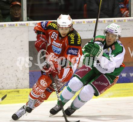 EBEL. Eishockey Bundesliga. KAC gegen HDD TILIA Olimpija Ljubljana. Raphael Herburger,  (KAC), Brock McBride (Laibach). Klagenfurt, am 12.2.2012.
Foto: Kuess

---
pressefotos, pressefotografie, kuess, qs, qspictures, sport, bild, bilder, bilddatenbank