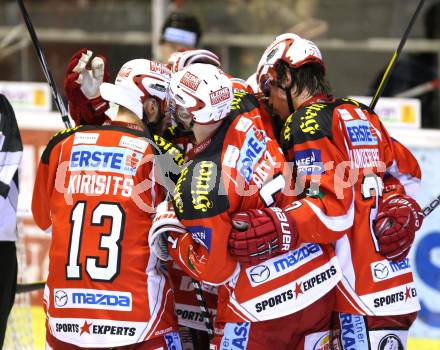 EBEL. Eishockey Bundesliga. KAC gegen HDD TILIA Olimpija Ljubljana. Torjubel (KAC), (Laibach). Klagenfurt, am 12.2.2012.
Foto: Kuess

---
pressefotos, pressefotografie, kuess, qs, qspictures, sport, bild, bilder, bilddatenbank