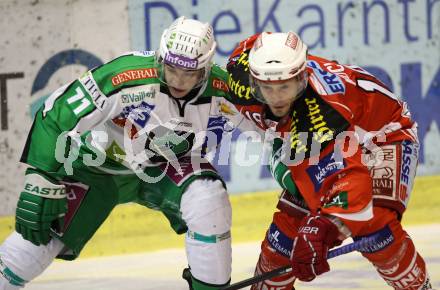 EBEL. Eishockey Bundesliga. KAC gegen HDD TILIA Olimpija Ljubljana. Thomas Koch, (KAC), Bostjan Golicic  (Laibach). Klagenfurt, am 12.2.2012.
Foto: Kuess

---
pressefotos, pressefotografie, kuess, qs, qspictures, sport, bild, bilder, bilddatenbank