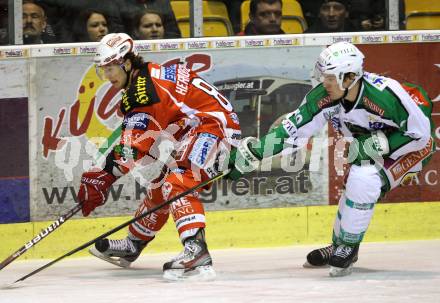 EBEL. Eishockey Bundesliga. KAC gegen HDD TILIA Olimpija Ljubljana. Raphael Herburger,  (KAC), Brock McBride (Laibach). Klagenfurt, am 12.2.2012.
Foto: Kuess

---
pressefotos, pressefotografie, kuess, qs, qspictures, sport, bild, bilder, bilddatenbank