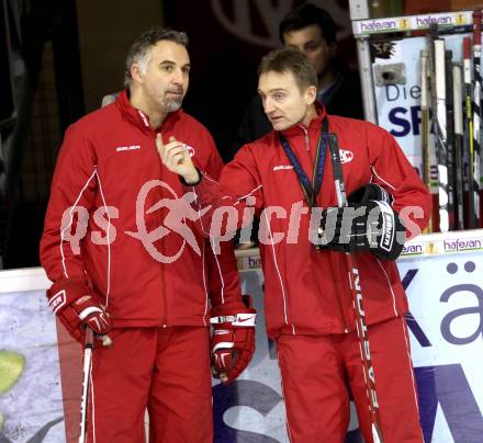 EBEL. Eishockey Bundesliga. KAC. Training. Trainer Christian Weber, Co-Trainer Gerald Ressmann. Klagenfurt, am 13.2.2012.
Foto: Kuess

---
pressefotos, pressefotografie, kuess, qs, qspictures, sport, bild, bilder, bilddatenbank