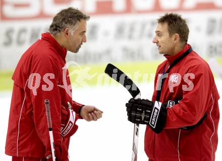 EBEL. Eishockey Bundesliga. KAC. Training. Trainer Christian Weber, Co-Trainer Gerald Ressmann. Klagenfurt, am 13.2.2012.
Foto: Kuess

---
pressefotos, pressefotografie, kuess, qs, qspictures, sport, bild, bilder, bilddatenbank