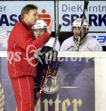 EBEL. Eishockey Bundesliga. KAC. Training. Trainer Christian Weber, Hager Gregor. Klagenfurt, am 13.2.2012.
Foto: Kuess

---
pressefotos, pressefotografie, kuess, qs, qspictures, sport, bild, bilder, bilddatenbank