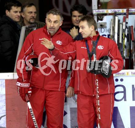 EBEL. Eishockey Bundesliga. KAC. Training. Trainer Christian Weber, Co-Trainer Gerald Ressmann. Klagenfurt, am 13.2.2012.
Foto: Kuess

---
pressefotos, pressefotografie, kuess, qs, qspictures, sport, bild, bilder, bilddatenbank