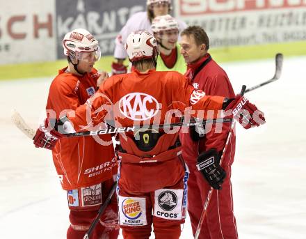 EBEL. Eishockey Bundesliga. KAC. Training. Trainer Christian Weber, Furey Kirk, Lammers John. Klagenfurt, am 13.2.2012.
Foto: Kuess

---
pressefotos, pressefotografie, kuess, qs, qspictures, sport, bild, bilder, bilddatenbank