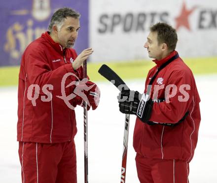 EBEL. Eishockey Bundesliga. KAC. Training. Trainer Christian Weber, Co-Trainer Gerald Ressmann. Klagenfurt, am 13.2.2012.
Foto: Kuess

---
pressefotos, pressefotografie, kuess, qs, qspictures, sport, bild, bilder, bilddatenbank