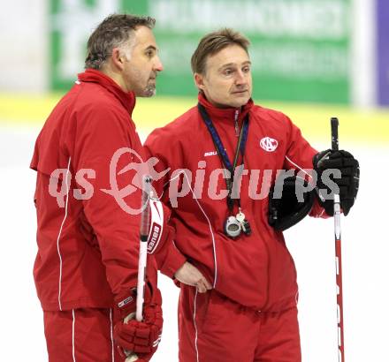 EBEL. Eishockey Bundesliga. KAC. Training. Trainer Christian Weber, Co-Trainer Gerald Ressmann. Klagenfurt, am 13.2.2012.
Foto: Kuess

---
pressefotos, pressefotografie, kuess, qs, qspictures, sport, bild, bilder, bilddatenbank