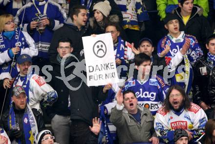 EBEL. Eishockey Bundesliga. EC Rekord Fenster VSV gegen Moser Medical Graz 99ers. Fans. Villach, am 14.2.2012.
Foto: Kuess 


---
pressefotos, pressefotografie, kuess, qs, qspictures, sport, bild, bilder, bilddatenbank