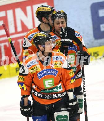 EBEL. Eishockey Bundesliga. EC Rekord Fenster VSV gegen Moser Medical Graz 99ers. enttaeuschte Grazer Spieler. Villach, am 14.2.2012.
Foto: Kuess 


---
pressefotos, pressefotografie, kuess, qs, qspictures, sport, bild, bilder, bilddatenbank