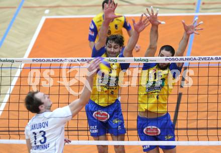 Volleyball. MEVZA. SK Aich/Dob gegen VK Chemes Humenne. Ivaylo Barutov, Stoyko Nenchev (Aich/Dob), (Humenne). Bleiburg, am 15.2.2012.
Foto: Kuess 


---
pressefotos, pressefotografie, kuess, qs, qspictures, sport, bild, bilder, bilddatenbank