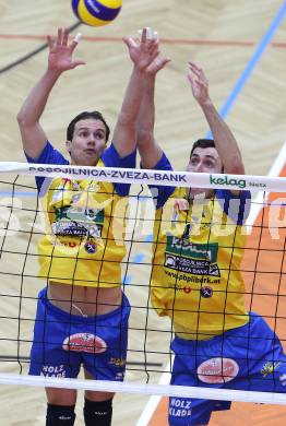 Volleyball. MEVZA. SK Aich/Dob gegen VK Chemes Humenne. Rok Satler, Matija Sabljak (Aich/Dob), (Humenne). Bleiburg, am 15.2.2012.
Foto: Kuess 


---
pressefotos, pressefotografie, kuess, qs, qspictures, sport, bild, bilder, bilddatenbank