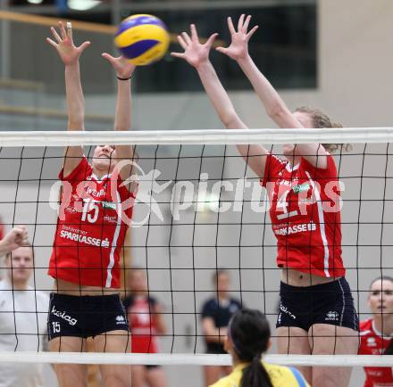 Volleyball BUndesliga. WVL. ATSC Wildcats gegen VC Tirol. Sonja Katz, Sabrina Mueller (Wildcats). Klagenfurt, 22.2.2012.
Foto: Kuess
---
pressefotos, pressefotografie, kuess, qs, qspictures, sport, bild, bilder, bilddatenbank