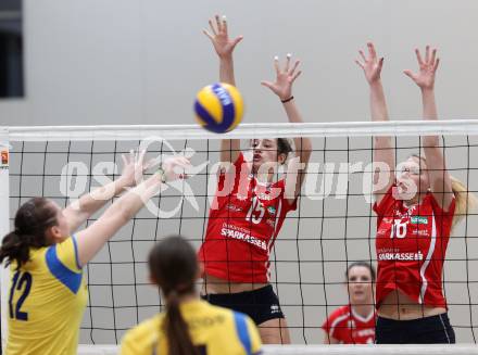 Volleyball BUndesliga. WVL. ATSC Wildcats gegen VC Tirol. Sonja Katz, Thyra Mauch (Wildcats). Klagenfurt, 22.2.2012.
Foto: Kuess
---
pressefotos, pressefotografie, kuess, qs, qspictures, sport, bild, bilder, bilddatenbank