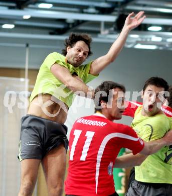 Handball. Bundesliga. HCK 59 Kaernten gegen UHC Gaenserndorf. Branko Bedekovic, Josip Pecina (HCK). Klagenfurt, 25.2.2012
Foto: Kuess 
---
pressefotos, pressefotografie, kuess, qs, qspictures, sport, bild, bilder, bilddatenbank